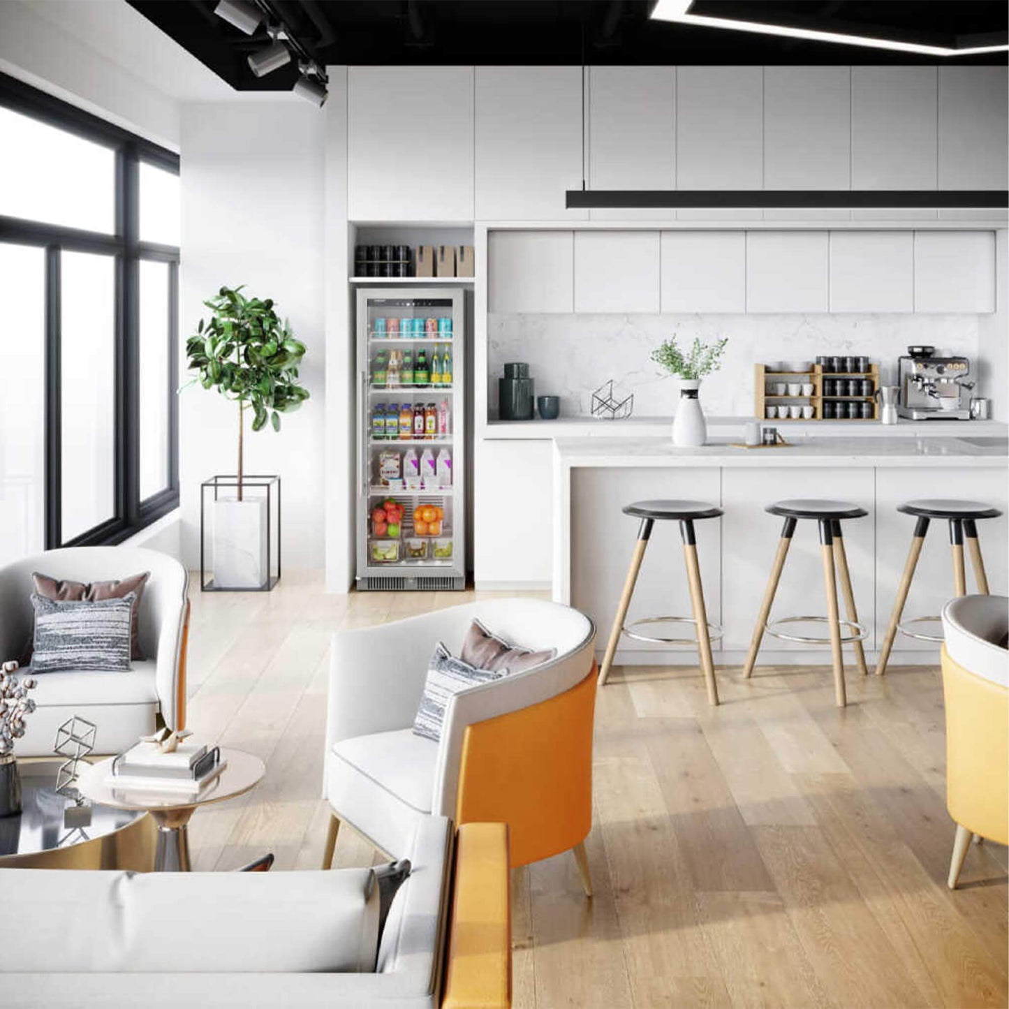 Edgestar 10.1 Cubic Feet Commercial Beverage Merchandiser With Temperature Alarm Reversible Door 22"