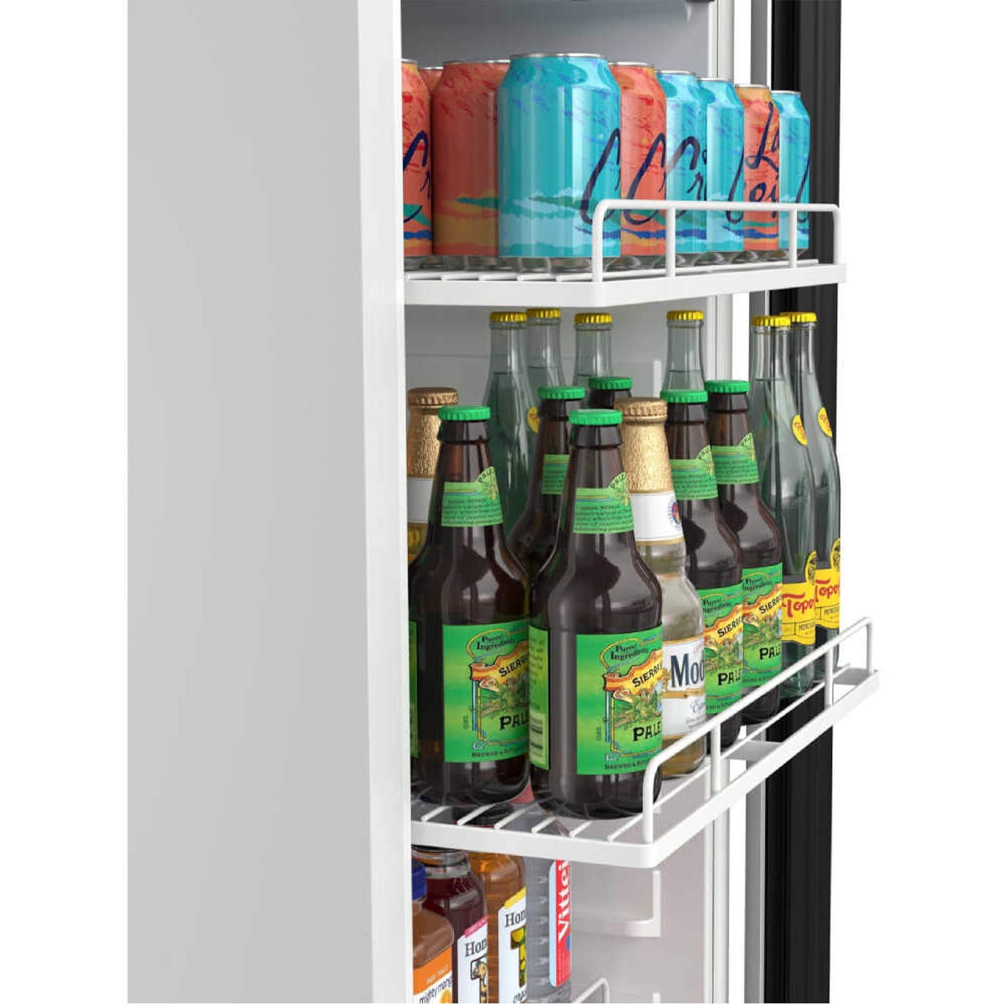 Edgestar 10.1 Cubic Feet Commercial Beverage Merchandiser With Temperature Alarm Reversible Door 22"