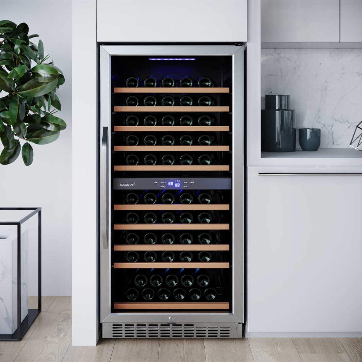 Edgestar Premium 101 Bottle Capacity Built In Dual Zone Wine Cooler 24"
