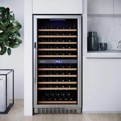 Edgestar Premium 101 Bottle Capacity Built In Dual Zone Wine Cooler 24"
