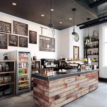 Edgestar 13.7 Cubic Feet Commercial Beverage Merchandiser With Temperature Alarm Reversible Door 24"