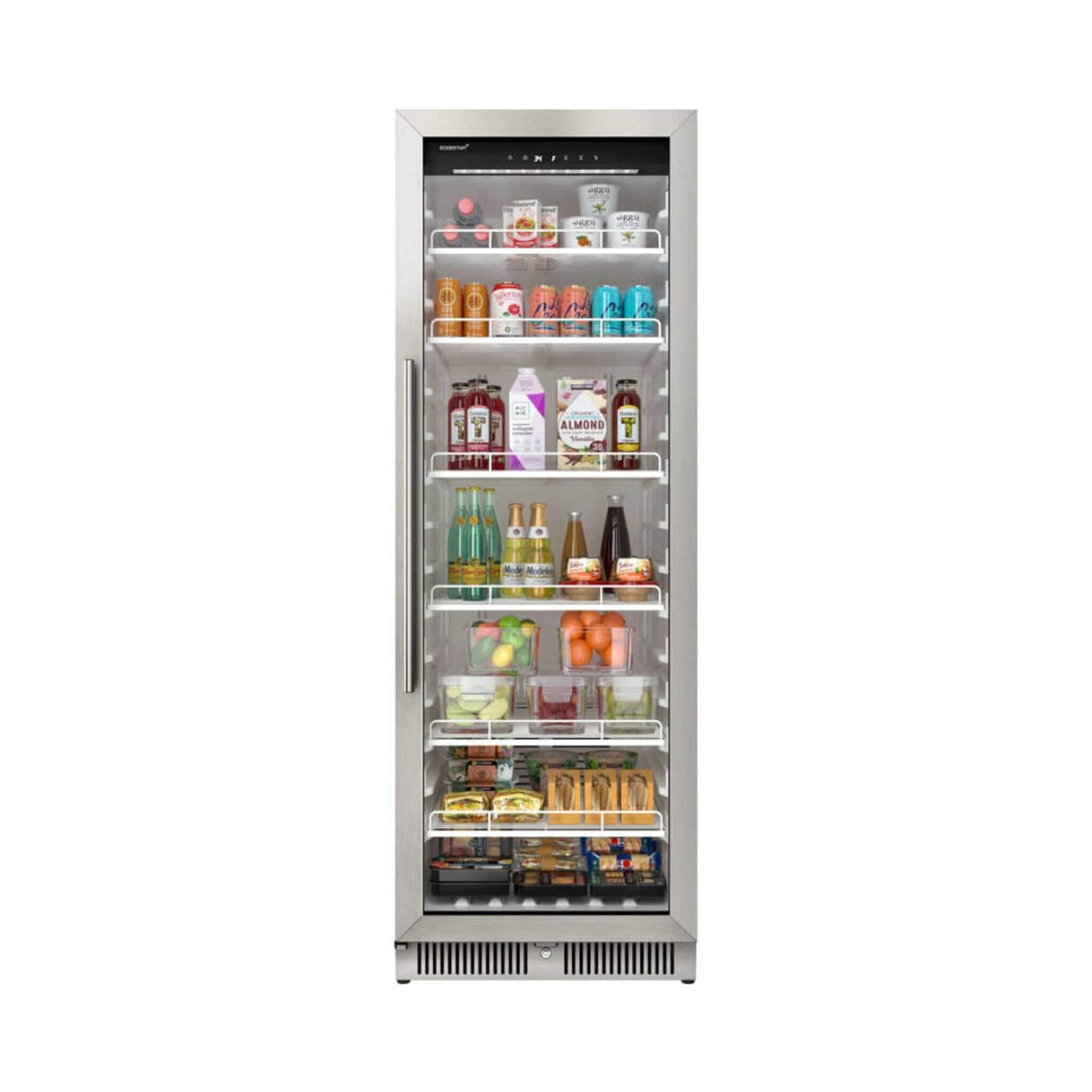 Edgestar 13.7 Cubic Feet Commercial Beverage Merchandiser With Temperature Alarm Reversible Door 24"