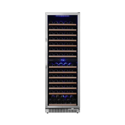 Edgestar 141 Bottle Capacity Freestanding Dual Zone Wine Cooler With Interior Lighting, 24"