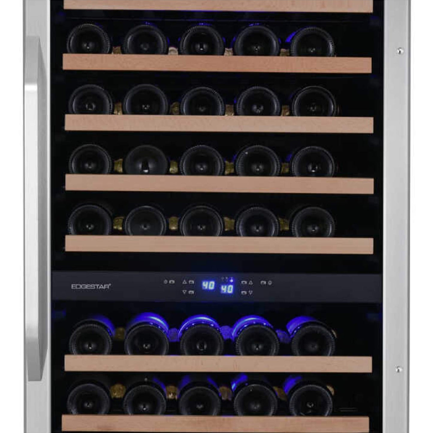 Edgestar 141 Bottle Capacity Freestanding Dual Zone Wine Cooler With Interior Lighting, 24"