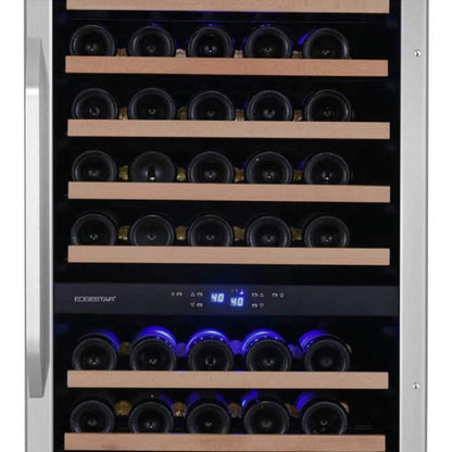 Edgestar 141 Bottle Capacity Freestanding Dual Zone Wine Cooler With Interior Lighting, 24"