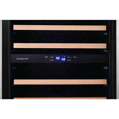 Edgestar 141 Bottle Capacity Freestanding Dual Zone Wine Cooler With Interior Lighting, 24"