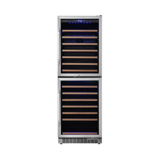 Edgestar 142 Bottle Built-In Dual Zone Double Door Wine Cooler With Door Lock 24"