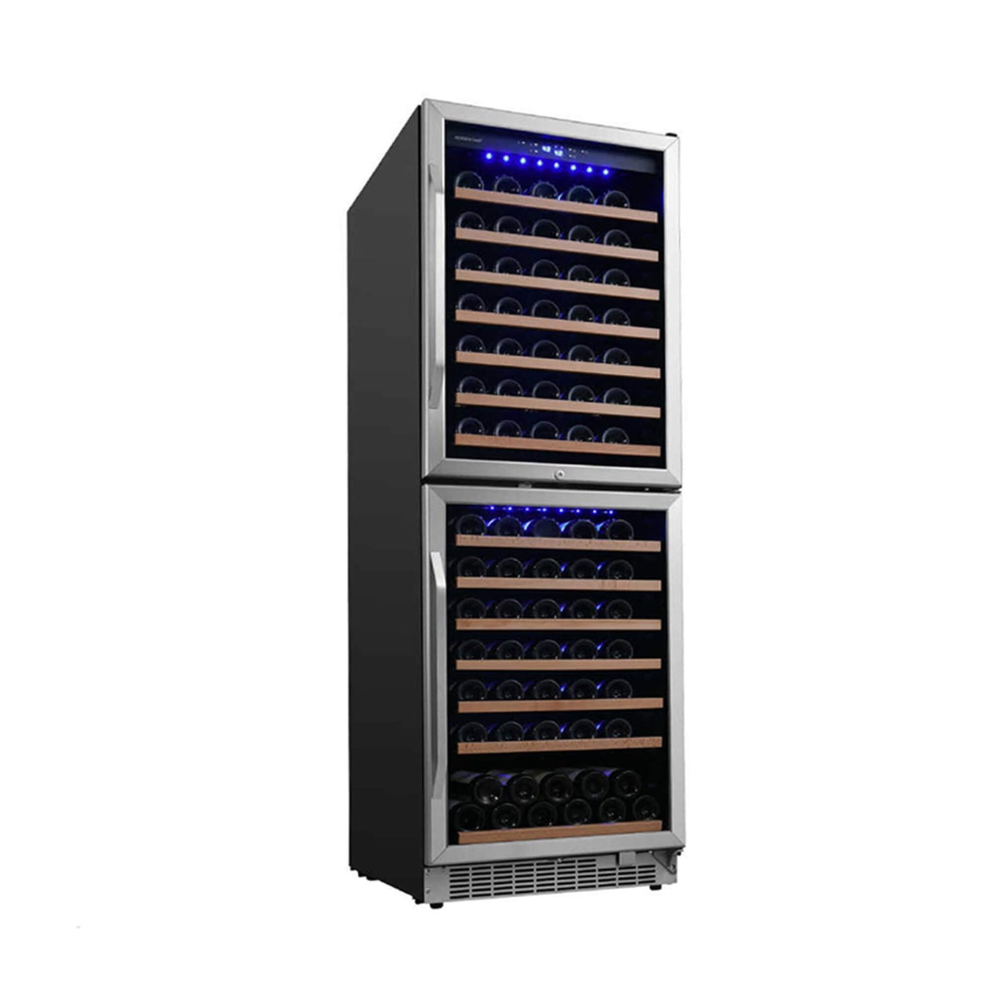 Edgestar 142 Bottle Built-In Dual Zone Double Door Wine Cooler With Door Lock 24"