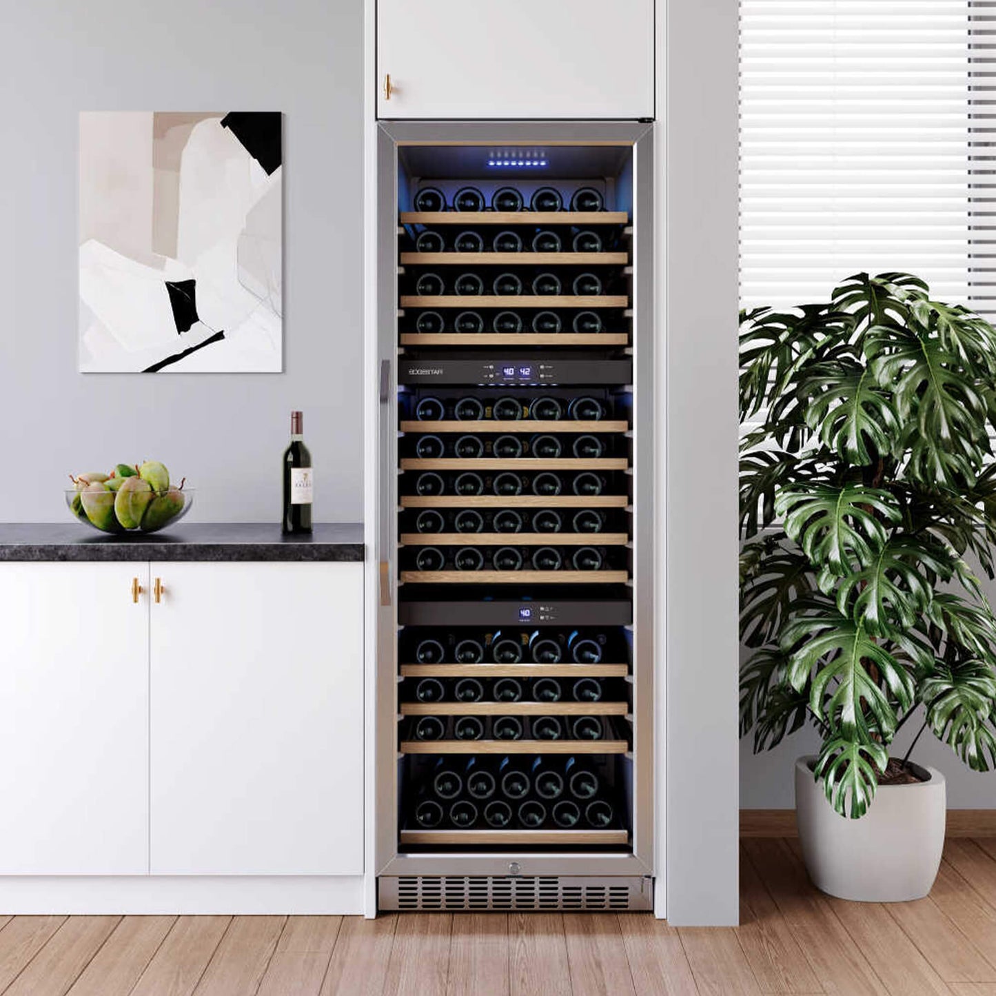 Edgestar 24" Wide 131 Bottle Capacity Built-In Triple Zone Wine Cooler