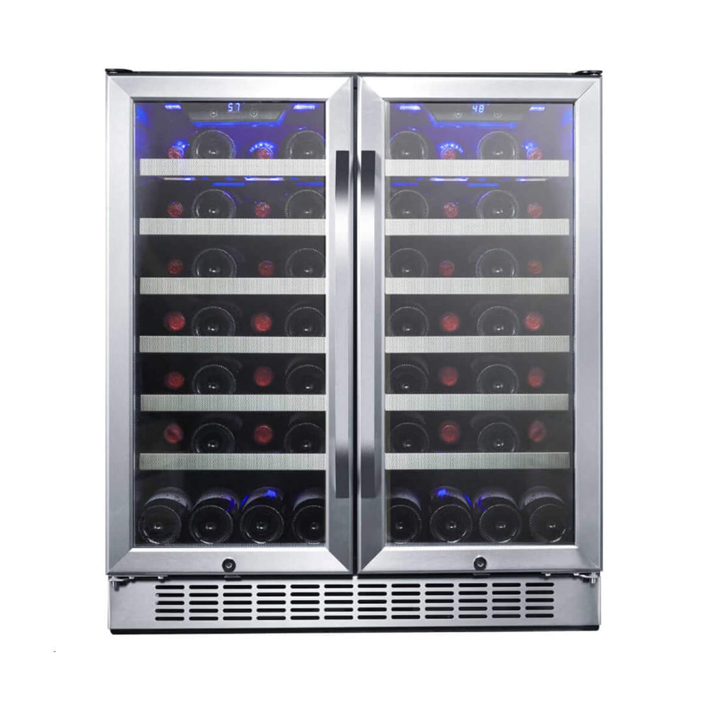 Edgestar 30" Wide 56 Bottle Capacity Built-In French Door Wine Cooler With Door Locks