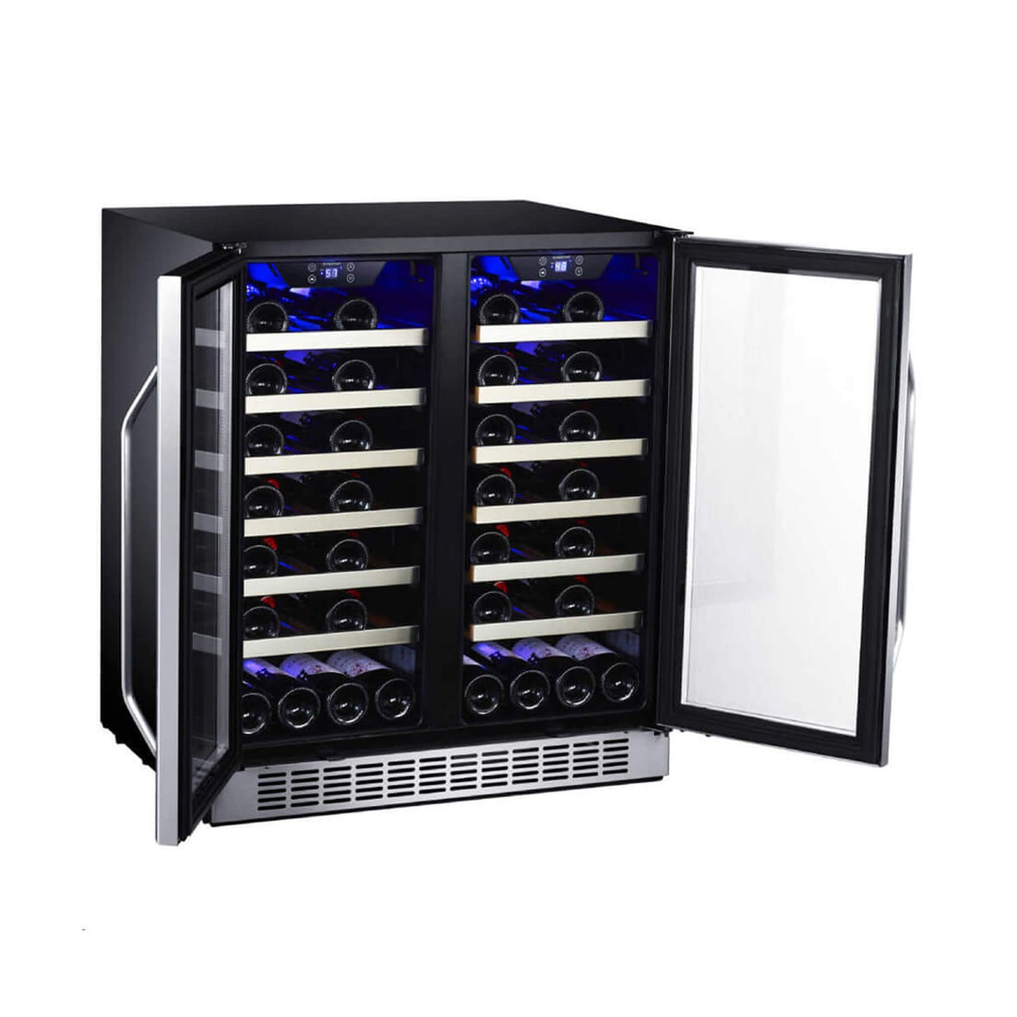 Edgestar 30" Wide 56 Bottle Capacity Built-In French Door Wine Cooler With Door Locks