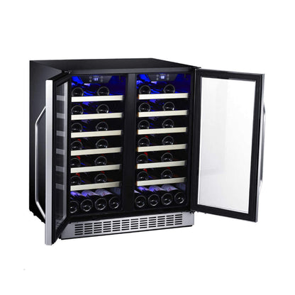 Edgestar 30" Wide 56 Bottle Capacity Built-In French Door Wine Cooler With Door Locks