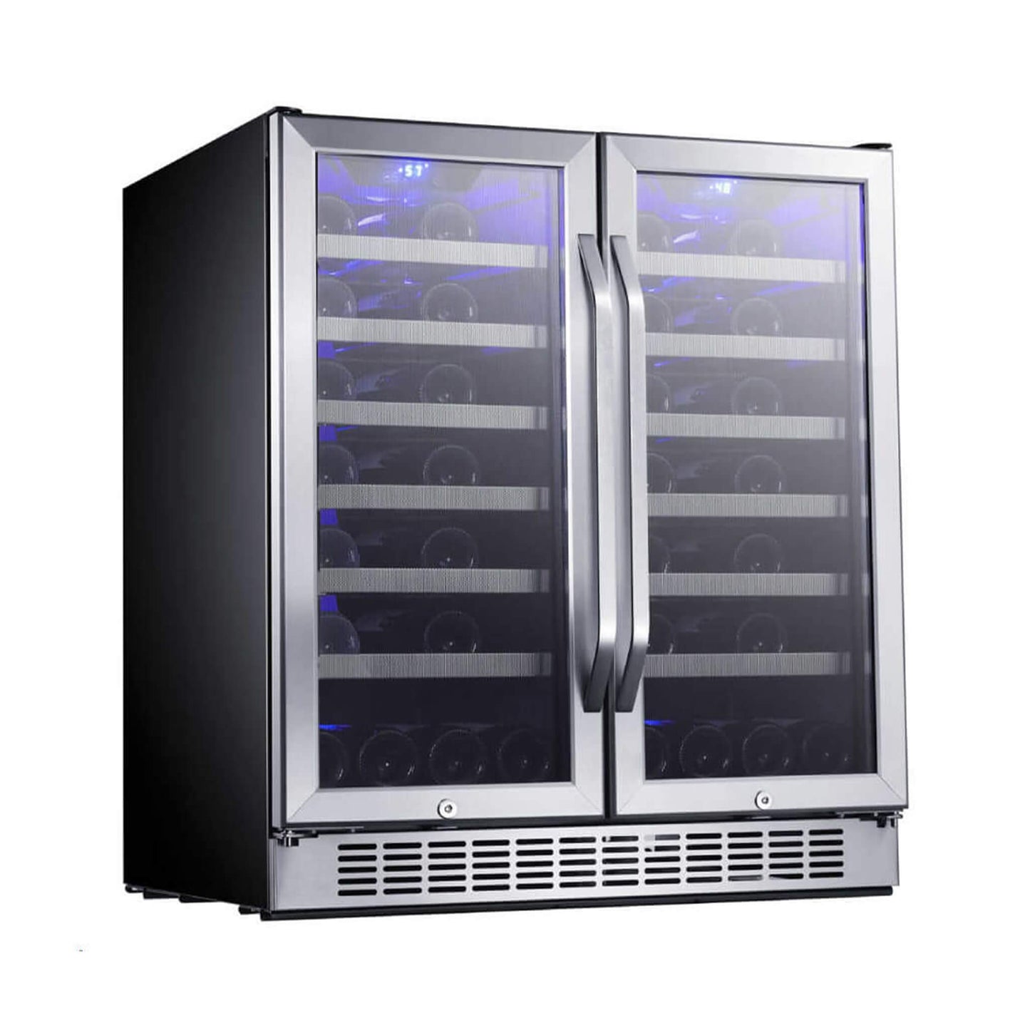 Edgestar 30" Wide 56 Bottle Capacity Built-In French Door Wine Cooler With Door Locks