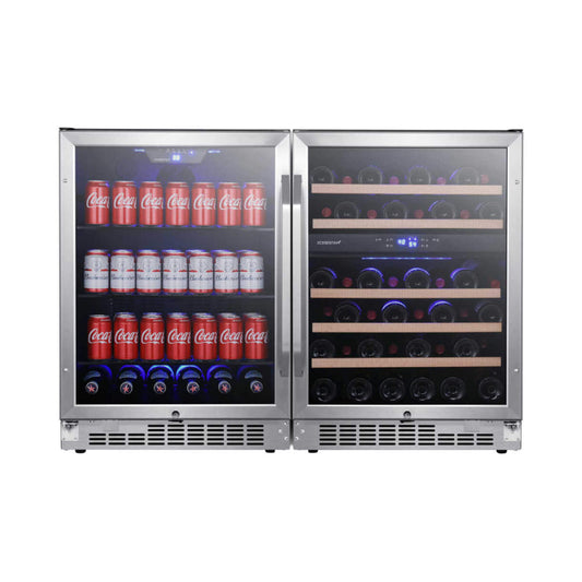 Edgestar 48" Built-In Side-by-Side Wine & Beverage Center With 142 Can And 46 Bottle Capacity