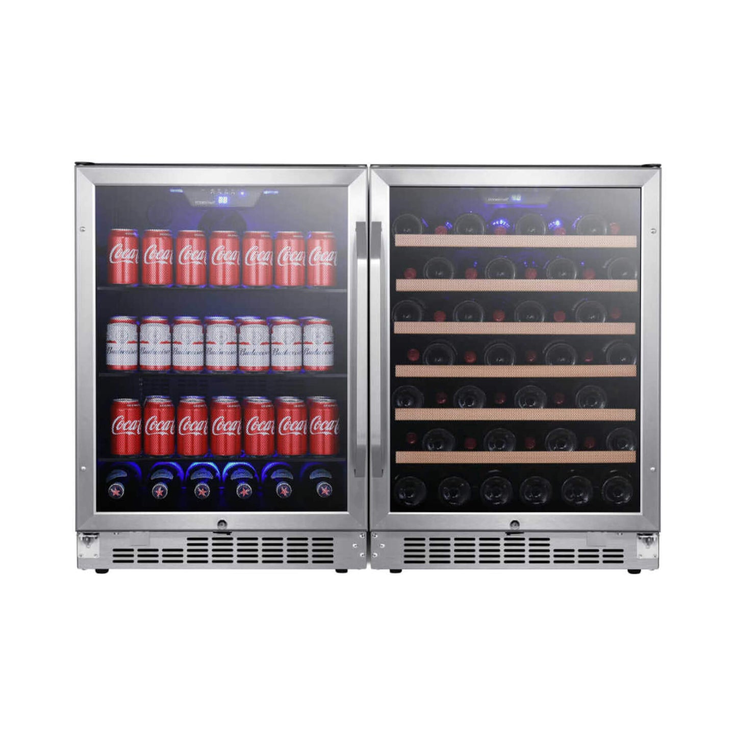 Edgestar 48" Wide Built-In Side-by-Side Wine & Beverage Center With 142 Can & 53 Bottle Capacity