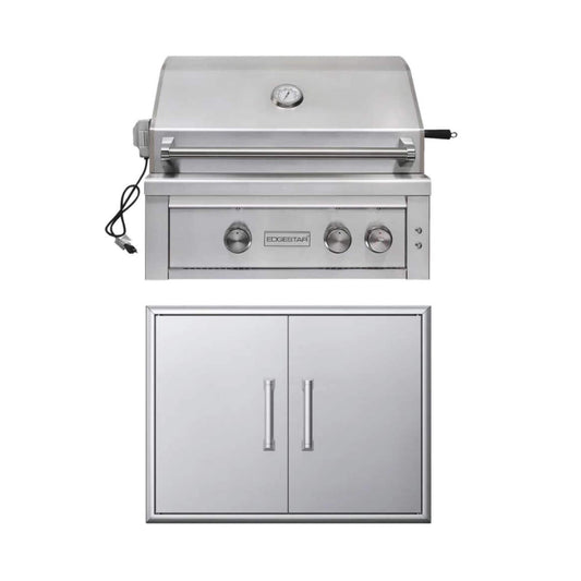 Edgestar 60K BTU 30-Inch Built-In Grill Kit with Insulated Jacket and Double Access Doors