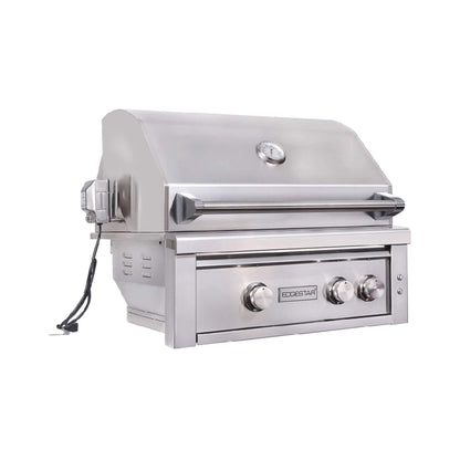 Edgestar 60K BTU 30-Inch Outdoor Built-In Grill with Rotisserie and LED Lighting