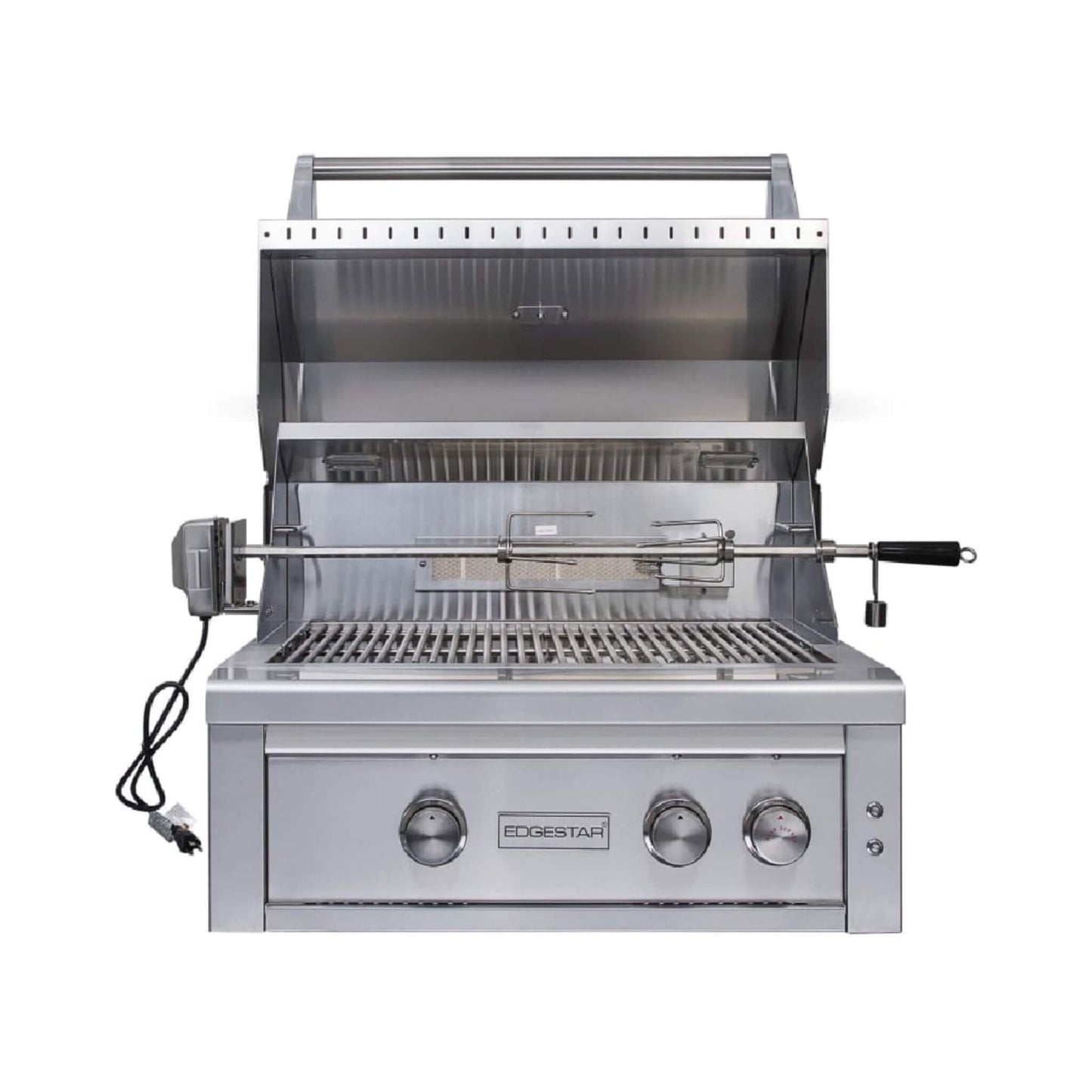 Edgestar 60K BTU 30-Inch Freestanding LED Lighting Grill and Cart with Rotisserie