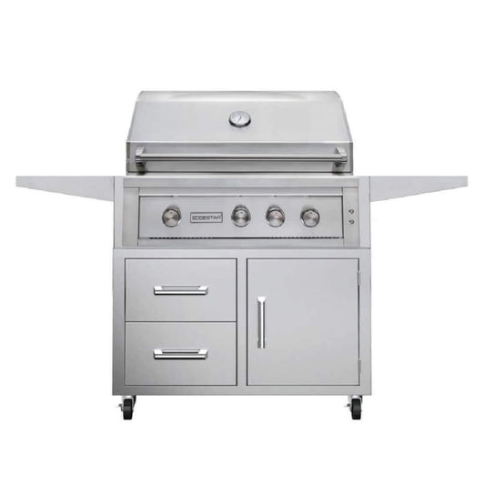 Edgestar 89K BTU 36-Inch Freestanding LED Lighting Grill and Cart With Rotisserie
