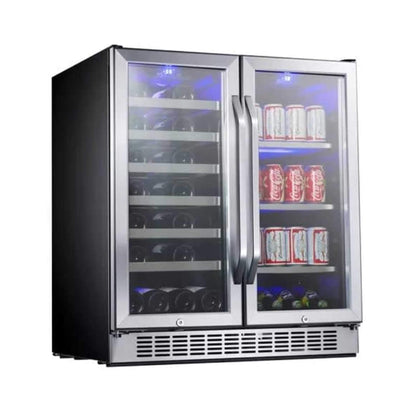 Edgestar 30" Wide 28 Bottle Built In Dual Zone Beverage Center With 86 Can Capacity