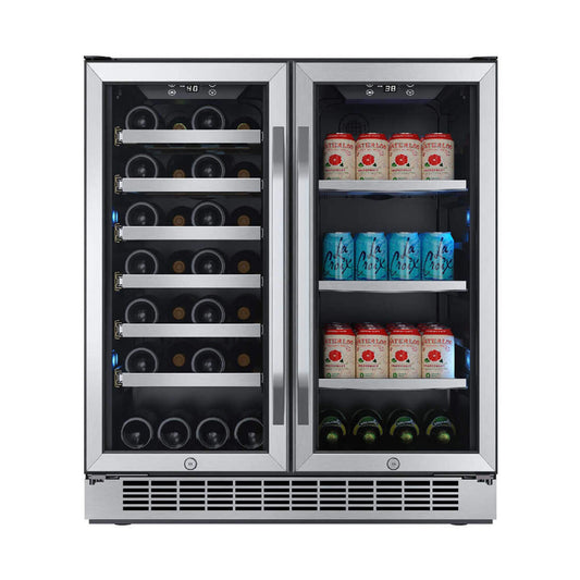 Edgestar 30" Wide 28 Bottle Built In Dual Zone Beverage Center With 86 Can Capacity