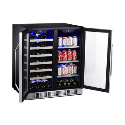 Edgestar 30" Wide 28 Bottle Built In Dual Zone Beverage Center With 86 Can Capacity