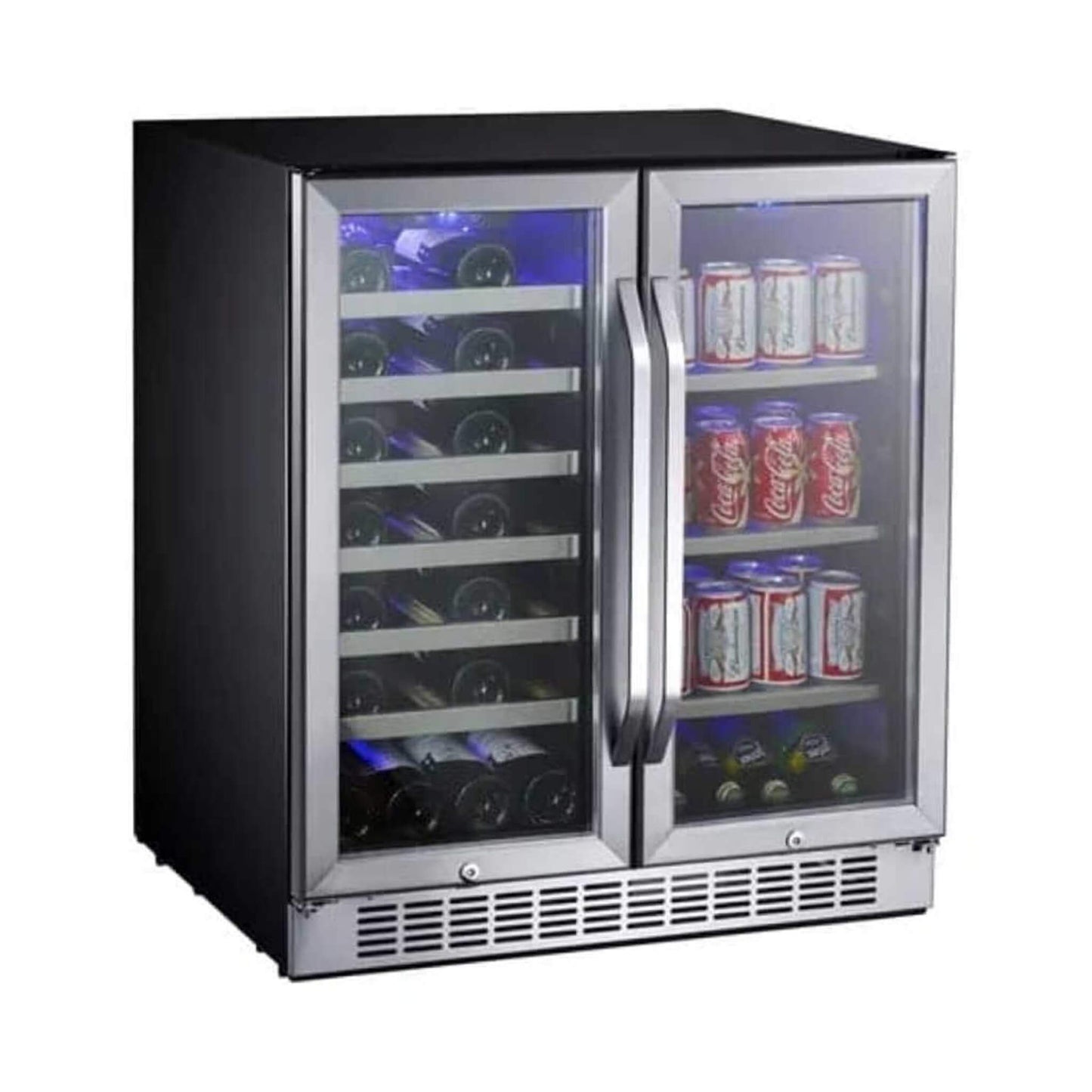 Edgestar 30" Wide 28 Bottle Built In Dual Zone Beverage Center With 86 Can Capacity