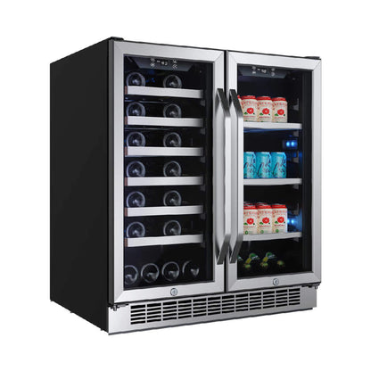 Edgestar 30" Wide 28 Bottle Built In Dual Zone Beverage Center With 86 Can Capacity