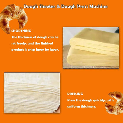 Commercial Electric 110V Foldable Stainless Steel Dough Sheeter