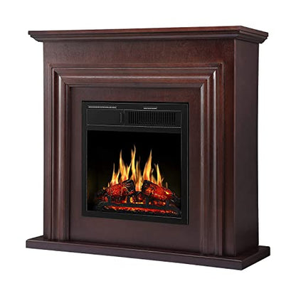 36 Inch Electric Fireplace Mantel Wooden Surround Firebox
