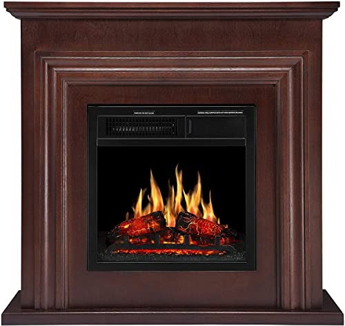 36 Inch Electric Fireplace Mantel Wooden Surround Firebox