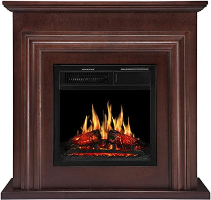 36 Inch Electric Fireplace Mantel Wooden Surround Firebox