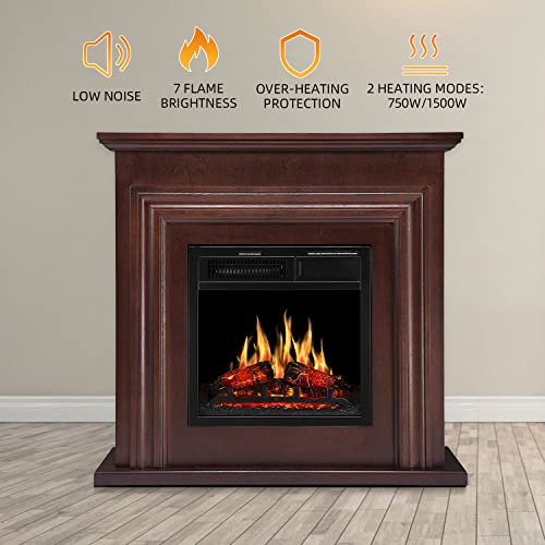 36 Inch Electric Fireplace Mantel Wooden Surround Firebox