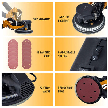 Preenex Electric Powered Drywall Sanding Machine with Dust Collection, 800W