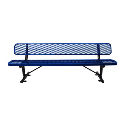 8FT Heavy-Duty Steel Bench With Backrest And Thermoplastic Coating