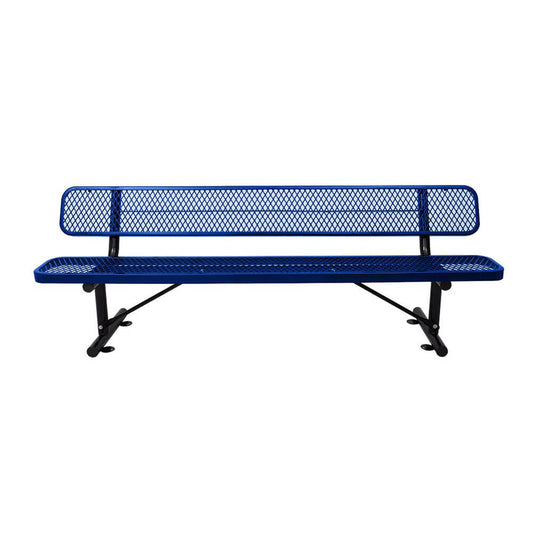8FT Heavy-Duty Steel Bench With Backrest And Thermoplastic Coating