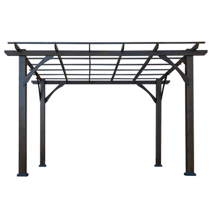 10' x 12' FT Alora Premium Outdoor Brown Cedar Wood Pergola For Spacious Patios