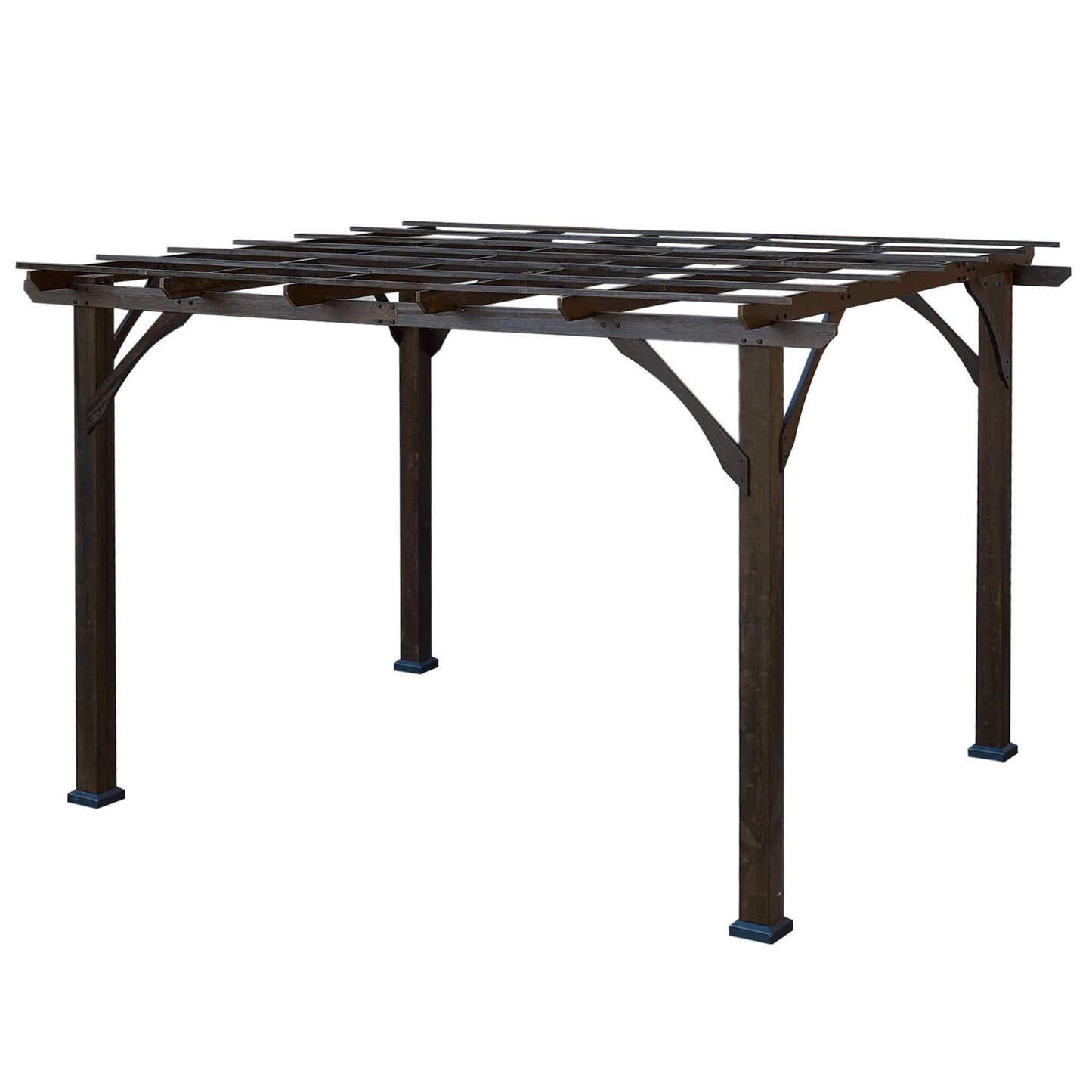 10' x 12' FT Alora Premium Outdoor Brown Cedar Wood Pergola For Spacious Patios