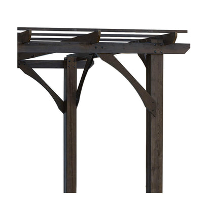 10' x 12' FT Alora Premium Outdoor Brown Cedar Wood Pergola For Spacious Patios