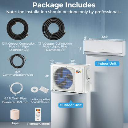 ENERGY STAR Certified 12000 BTU 24 SEER2 115V Mini Split Heat Pump Heating at -15°F