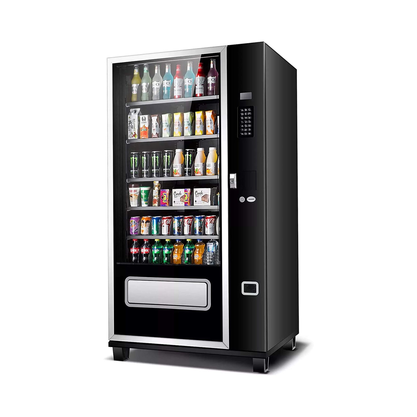 Epx Large 6FT Snacks And Drinks Combo Vending Machine With Dual Zone Refrigeration And Bill Acceptor