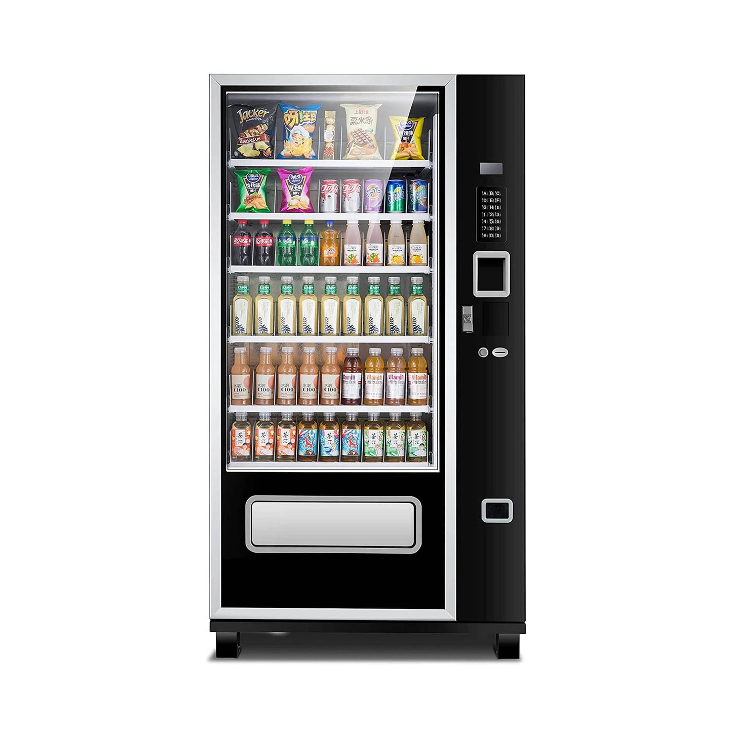 Epx Large 6FT Snacks And Drinks Combo Vending Machine With Dual Zone Refrigeration And Bill Acceptor