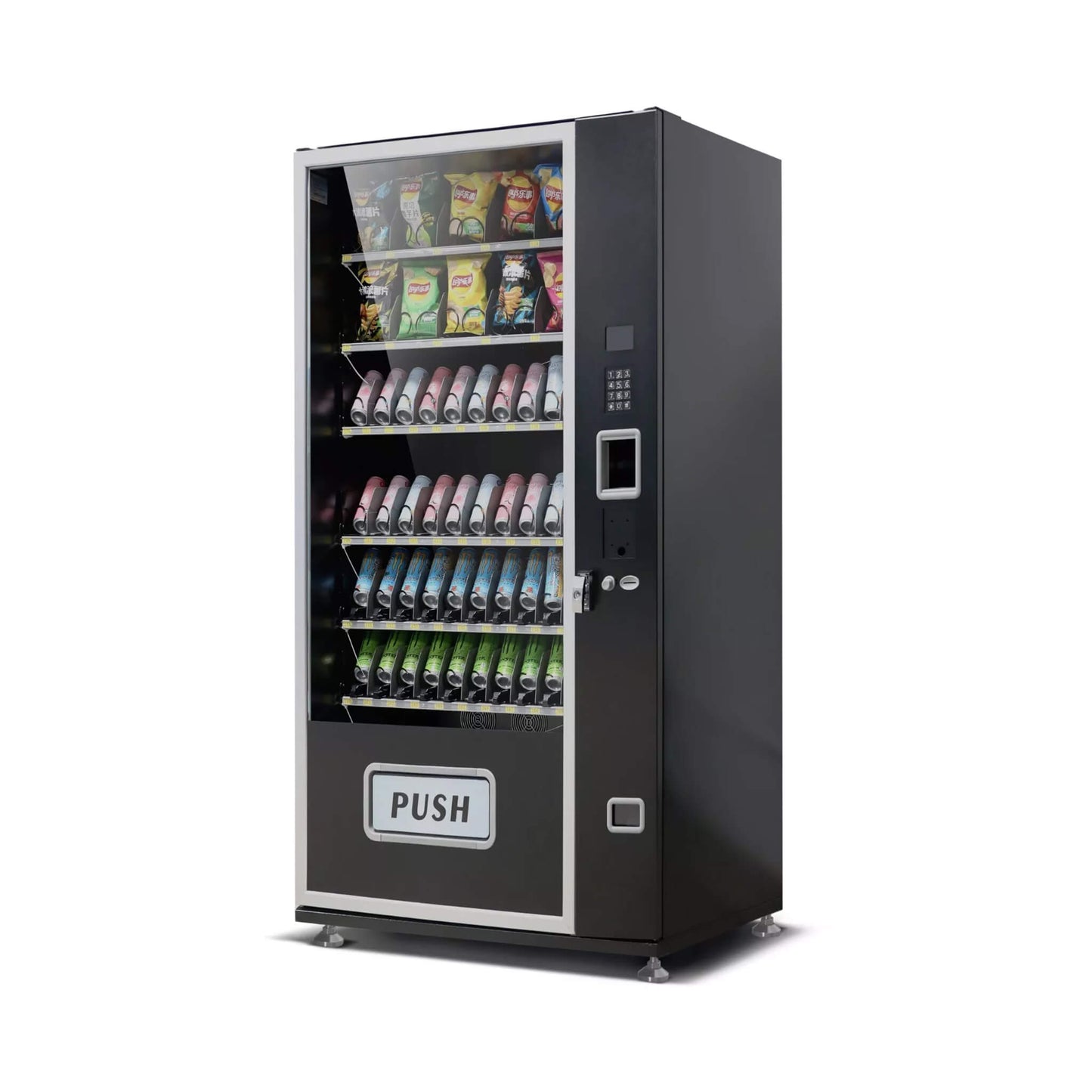 Epx Extra Large 6FT Snacks And Drinks Combo Vending Machine With Dual Zone Refrigeration And Bill Acceptor