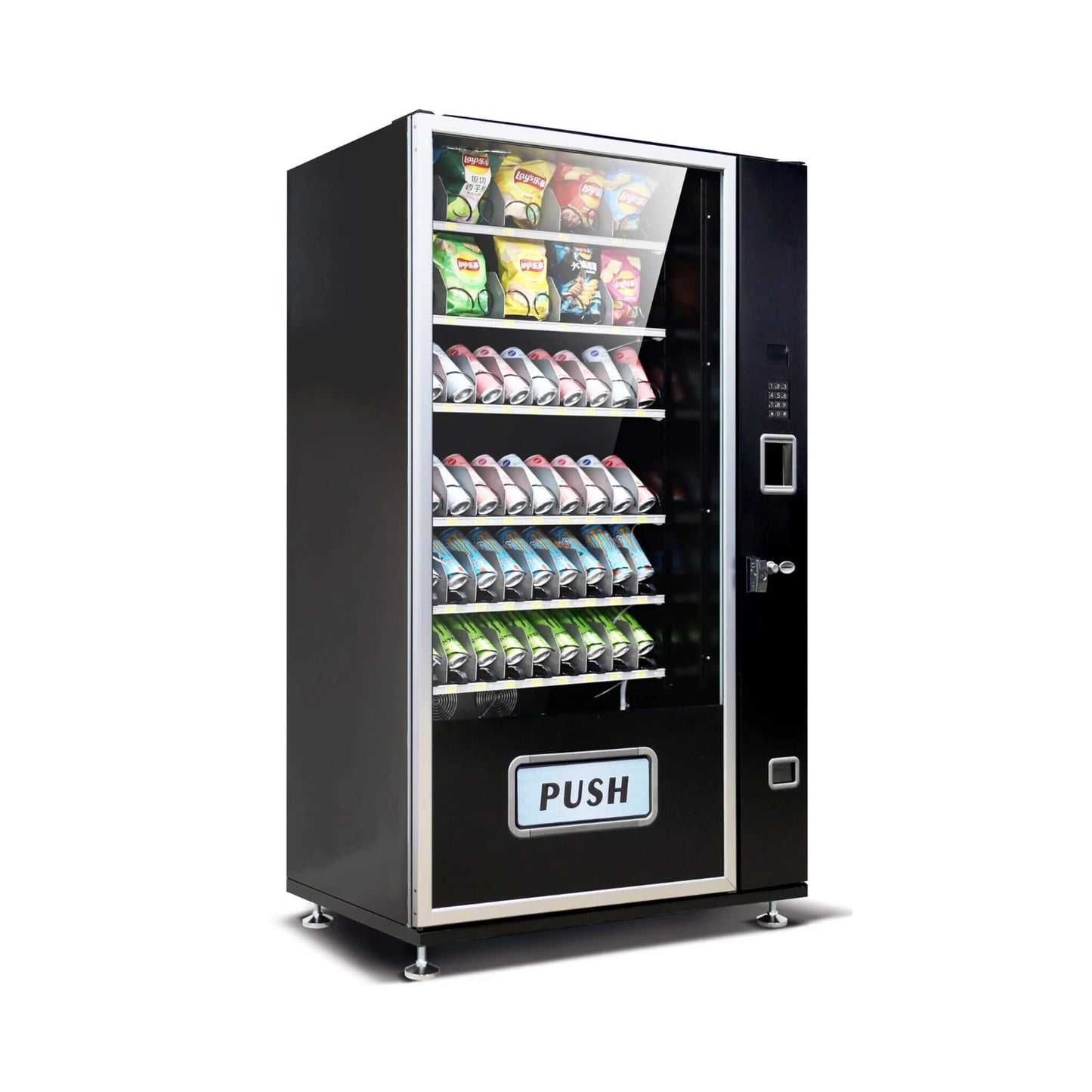 Epx Extra Large 6FT Snacks And Drinks Combo Vending Machine With Dual Zone Refrigeration And Bill Acceptor