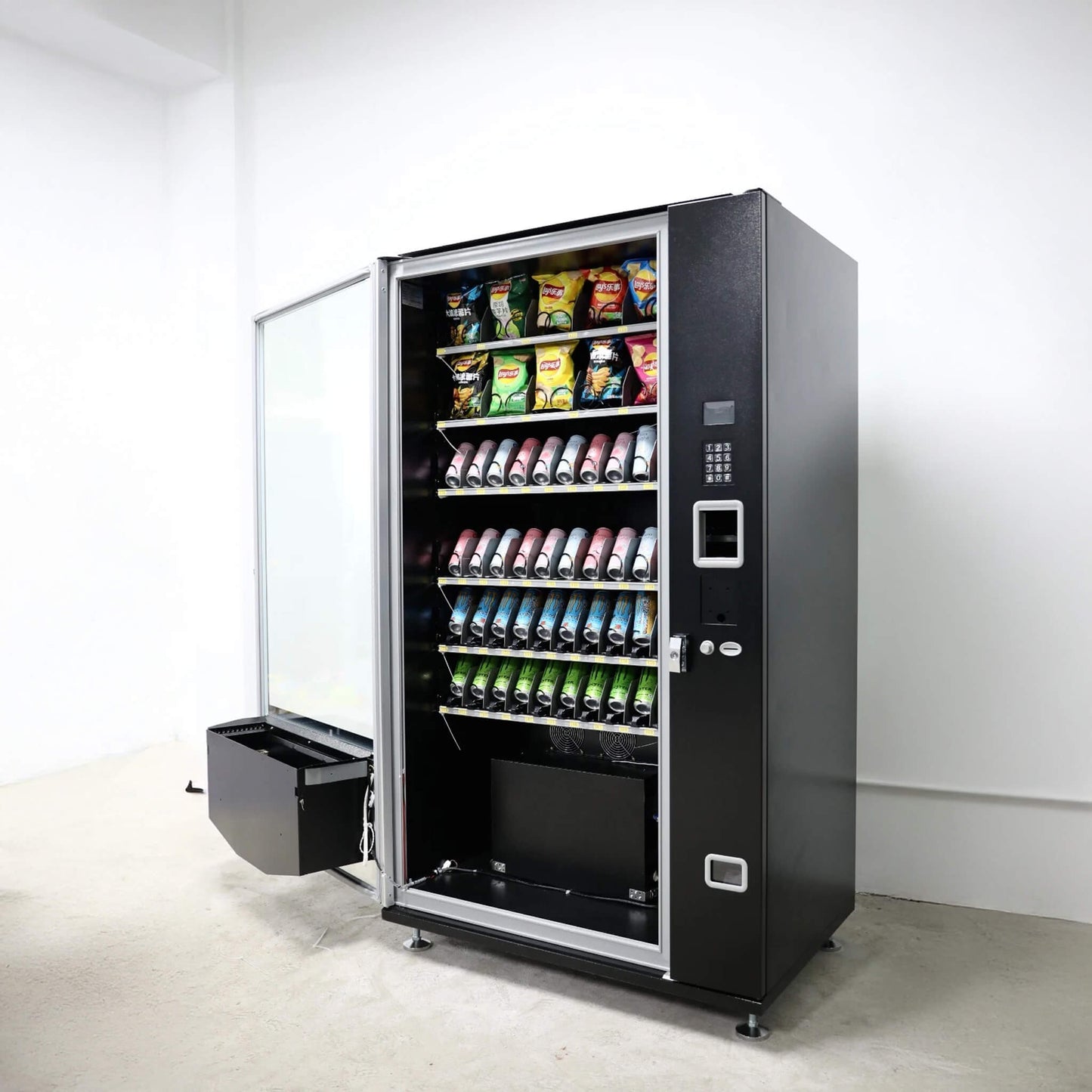 Epx Extra Large 6FT Snacks And Drinks Combo Vending Machine With Dual Zone Refrigeration And Bill Acceptor