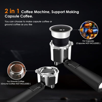 2 in 1 Espresso Machines Support Capsule Coffee Automatic Cappuccino Coffee Maker