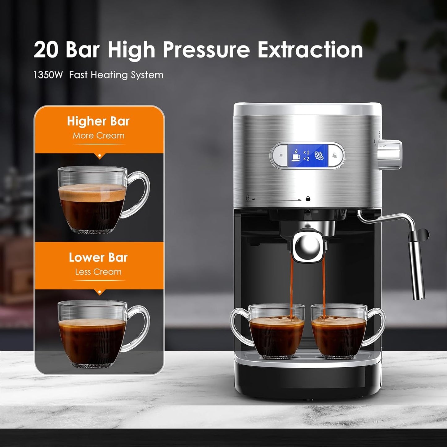 2 in 1 Espresso Machines Support Capsule Coffee Automatic Cappuccino Coffee Maker