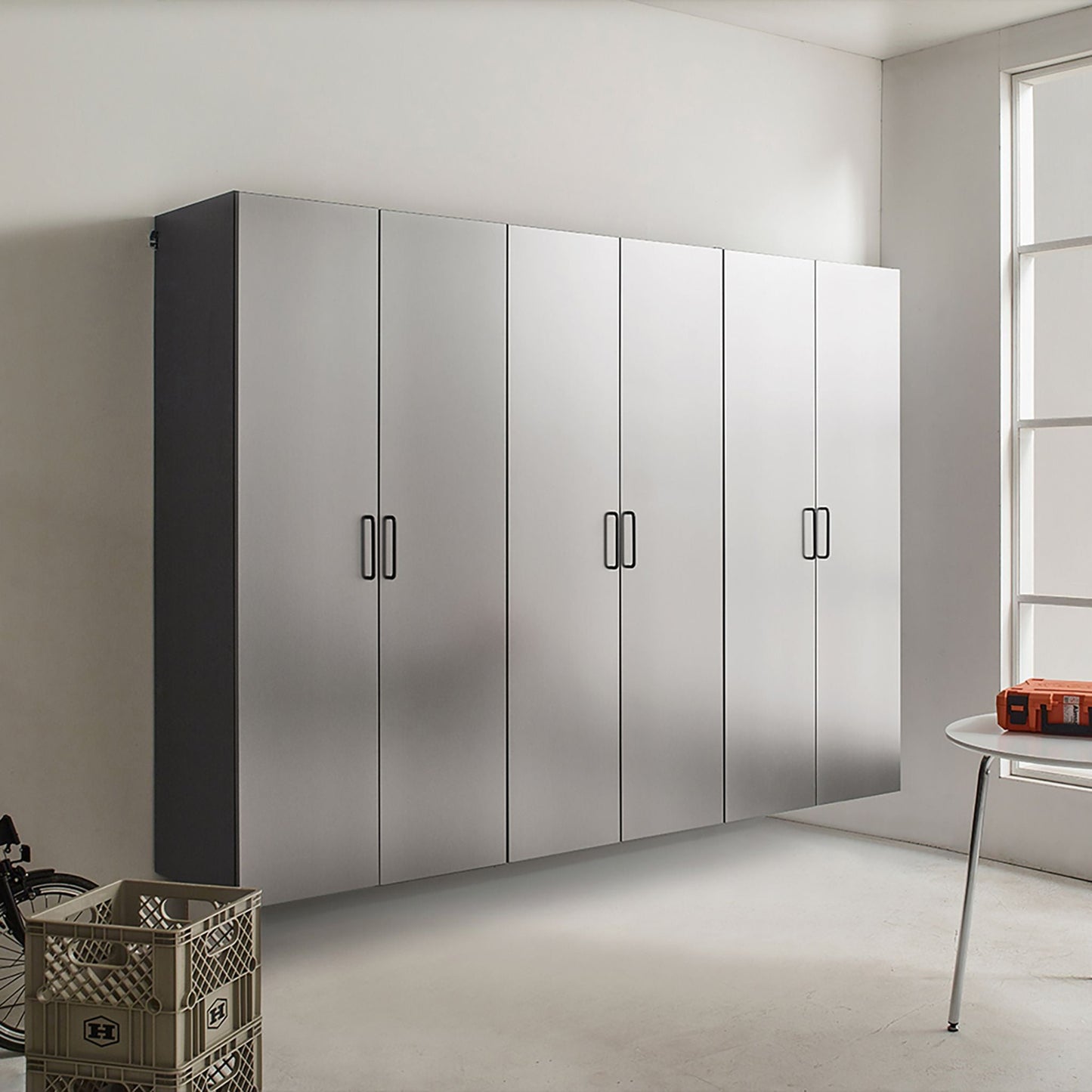 Extra Large Heavy-Duty 96-Inch Garage Cabinet Storage Set With Soft-Close Doors And Adjustable Shelves