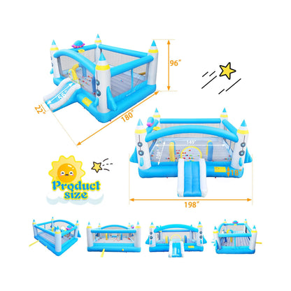 Extra-Large Multifunctional Jump'N Slide Inflatable Bouncer with Blower