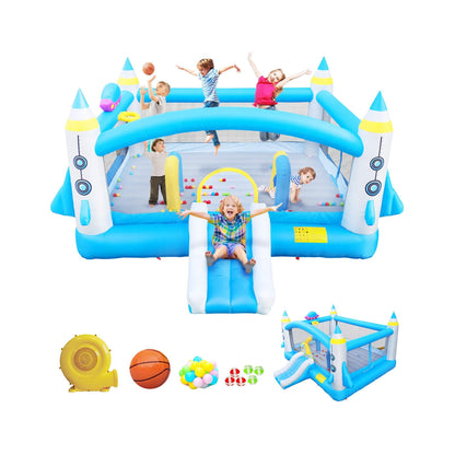 Extra-Large Multifunctional Jump'N Slide Inflatable Bouncer with Blower